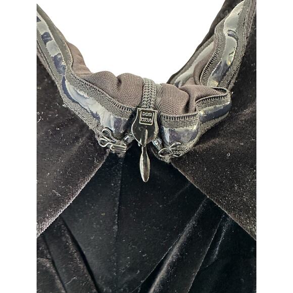 Xscape Black Basic Wedding Guest‎ Velvet Ruched Formal Midi Dress Size 16 - Picture 7 of 12